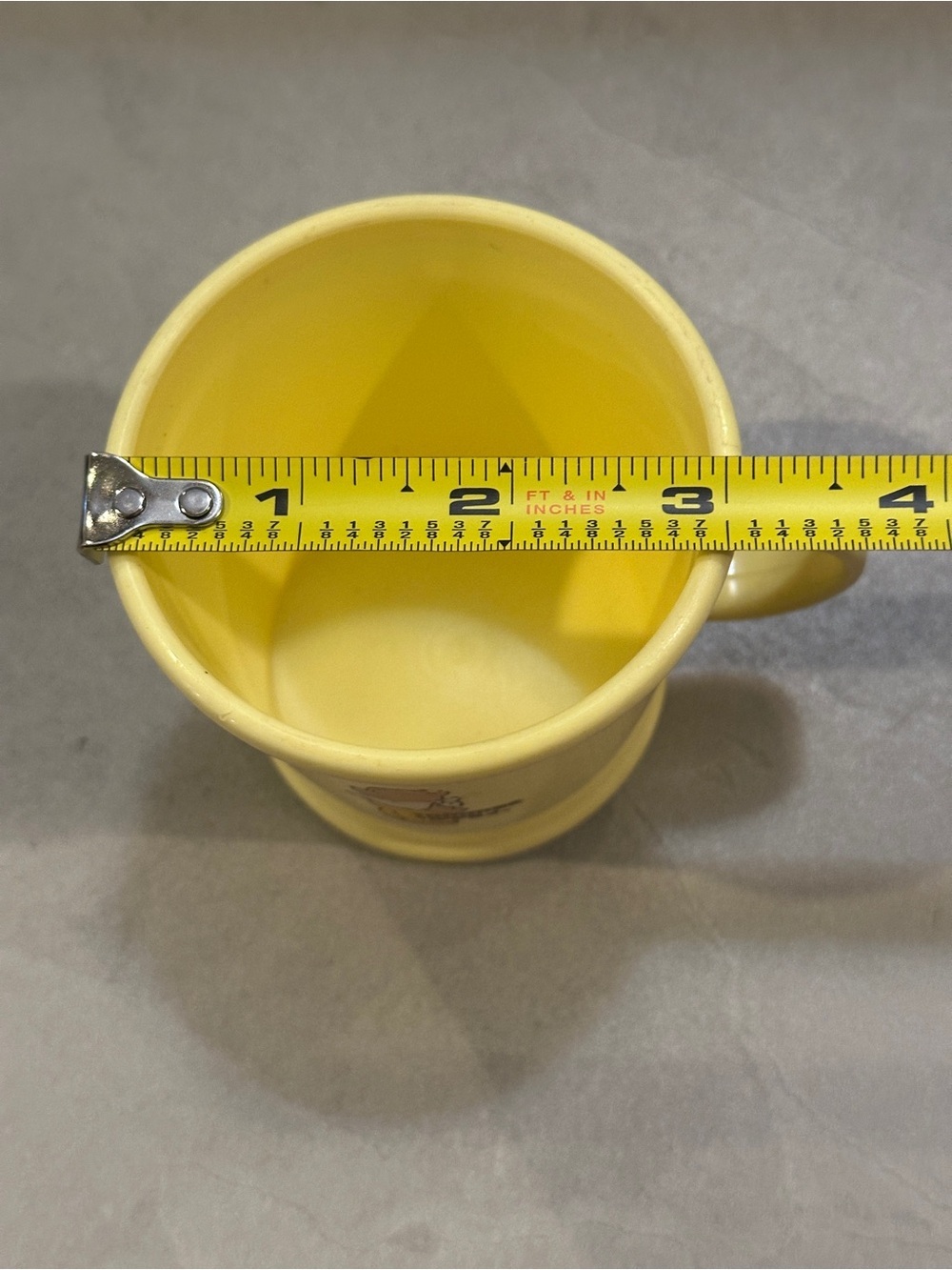Vtg Tommee Tippee Yellow Bear Cup Childs Single Handle - Picture 6 of 6